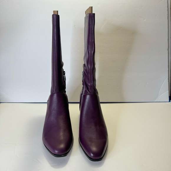 Franco Sarto Jaxine Plum Leather Mid Boots Size 8.5M New - Picture 6 of 7